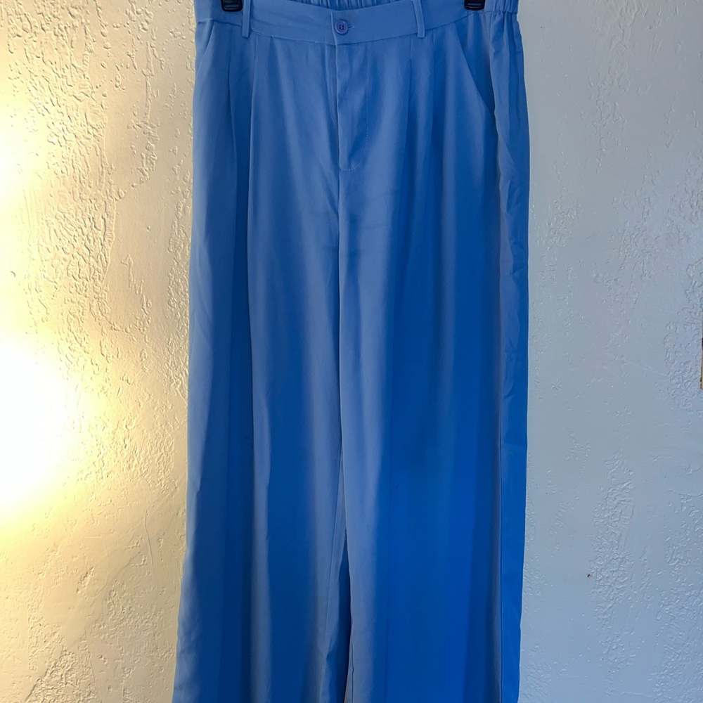 SHEIN Wide-Leg Blue Women's Trousers